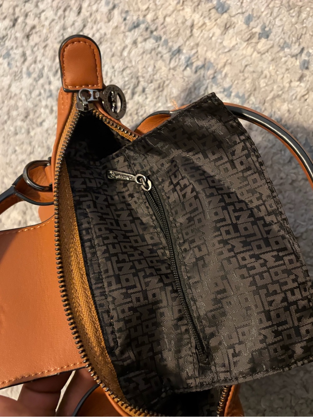 Longchamp Le Pliage Cuir Mini Leather Crossbody Bag Cognac Tan Brown - Picture 10 of 13